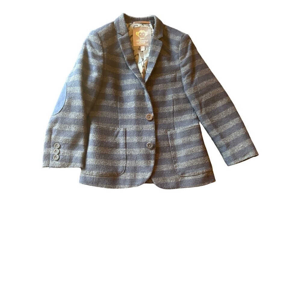 Appaman Boys‎ Horizontal Striped Blue Gray Blazer Jacket Size 6